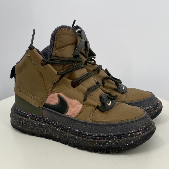 Nike Men’s Air Force 1 Boots NN Brown Kelp Sequoia Size 8.5 - Picture 1 of 14